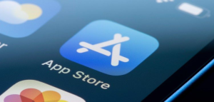 Apple App Store icon displayed on a smartphone screen amid Italy’s investigation into App Store privacy practices.