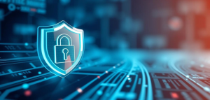 Cybersecurity shield graphic highlighting security risks and protection concerns for MongoDB databases