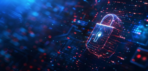 Digital security lock illustrating risks caused by cloud email abuse in phishing campaigns