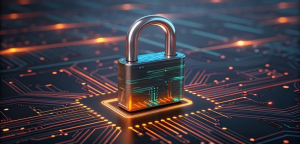 Cybersecurity lock visual representing database security risks caused by MongoDB memory leak flaw