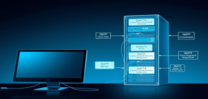 Illustration of SMTP email routing and server configuration highlighting how misconfigured connectors enable phishing attacks.