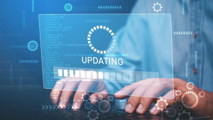 Software update progress screen highlighting the importance of installing WinRAR security patches