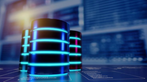 Glowing database servers symbolizing leaked customer records in the Canada Goose 600,000 user data breach incident.