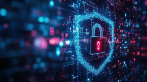 Digital cybersecurity lock illustrating AI-generated code risks and security concerns discussed at RSAC 2026