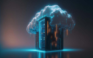 Conceptual image of a cloud server tower symbolizing physical damage affecting cloud computing infrastructure.