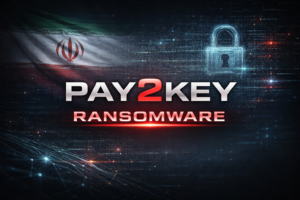 Pay2Key ransomware concept highlighting Iran-linked cyber threat and encryption attack