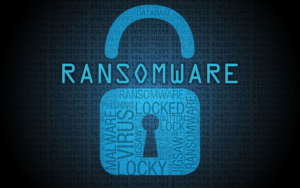 Digital lock graphic showing ransomware encryption and system lockdown in cyberattack