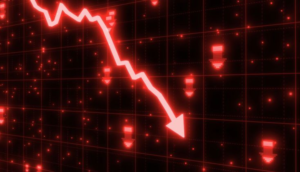 Cryptocurrency market crash visualization after Drift Protocol $285 million hack