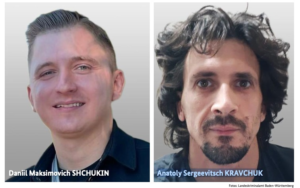 Portraits of REvil ransomware suspects Daniil Shchukin and Anatoly Kravchuk identified by Germany’s BKA in cybercrime investigation